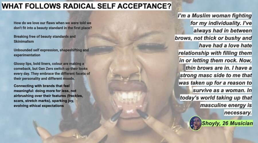 What follows radical self acceptance?
