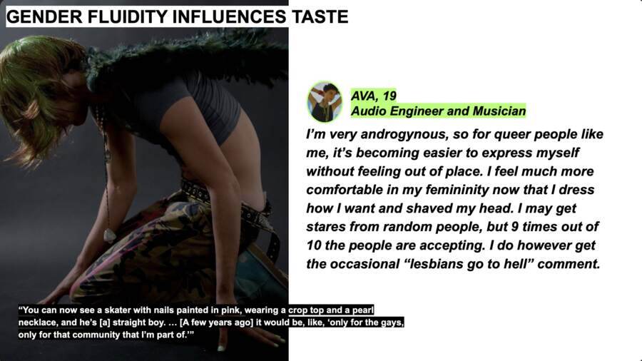 Gender fluidity influences taste.