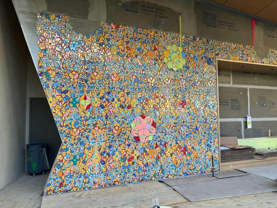 Mosaic wall, installed.