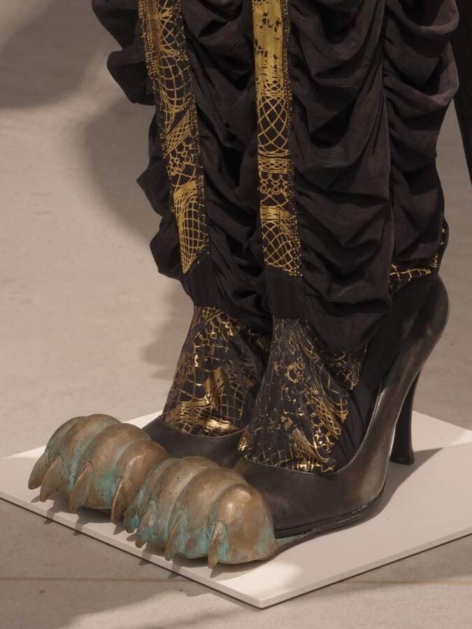 Sculptural installation with archival material.